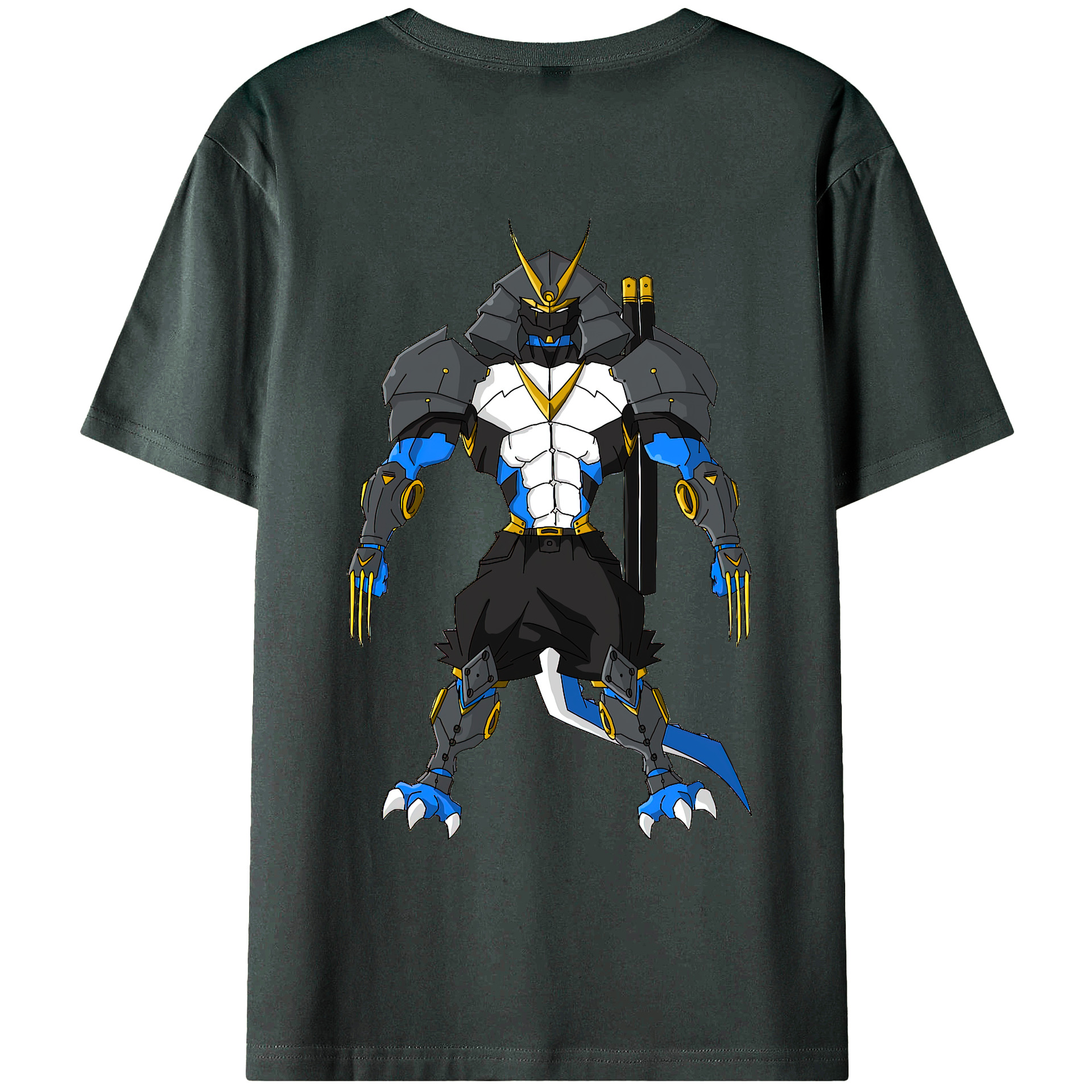 （画像用） Digimon デジタルモンスター/デジモン 綿100％ メンズ半袖Tシャツ（バックプリント） 通気性